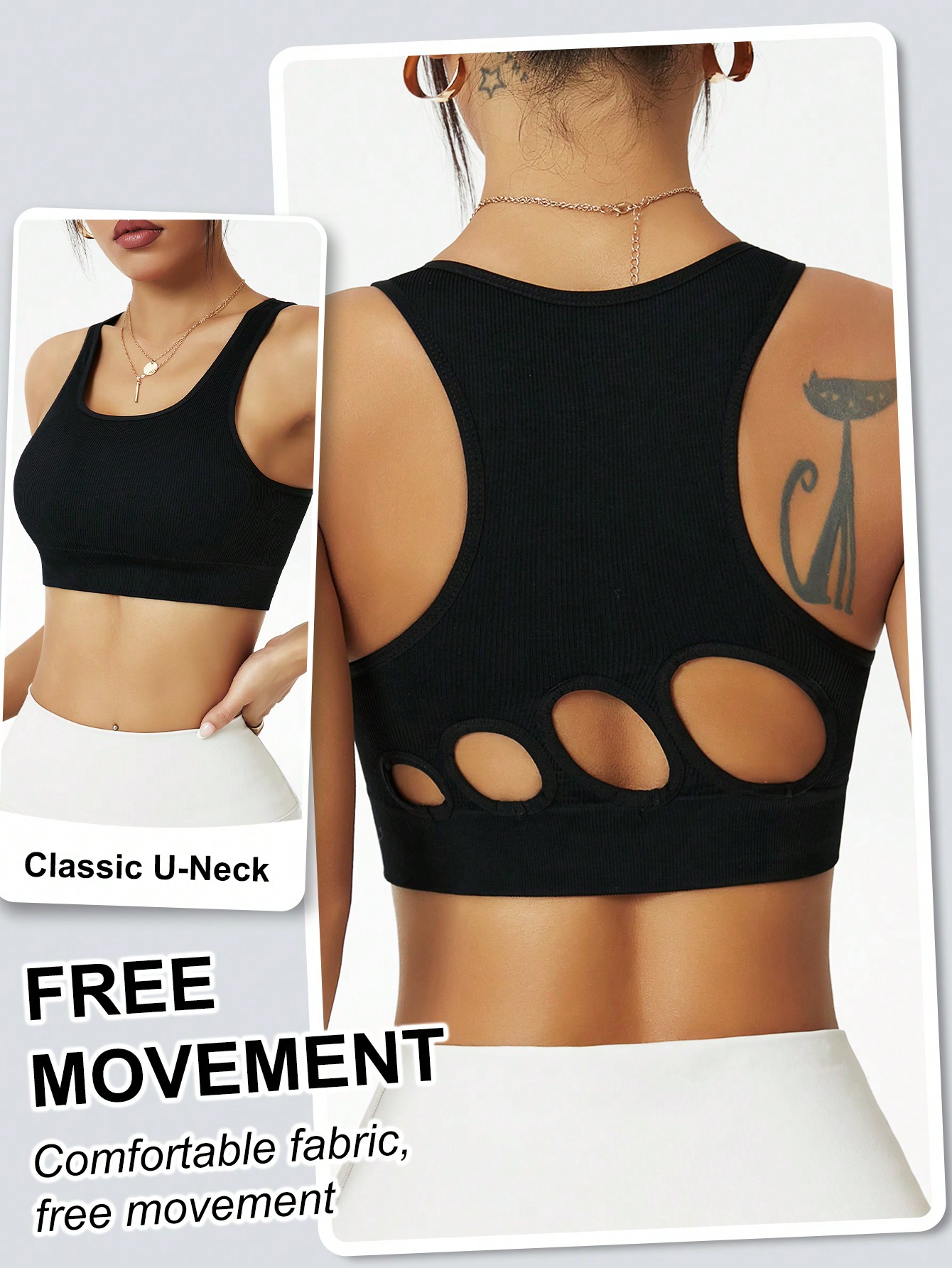 여성용 리브드 심리스 스포츠 브라, 컷아웃 백 레이서백 - Seamless Ribbed Workout Tank Top 리뷰 및 가격