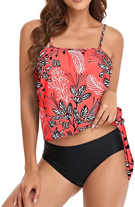탱키니 여성 비키니 크롭탑 스파게티 스트랩 비키니 하이 - Tops 리뷰 및 가격