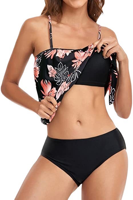 여성용 하이웨이스트 비키니 크롭탑 수영복 뱃살 보정 투 - Swimwear 리뷰 및 가격