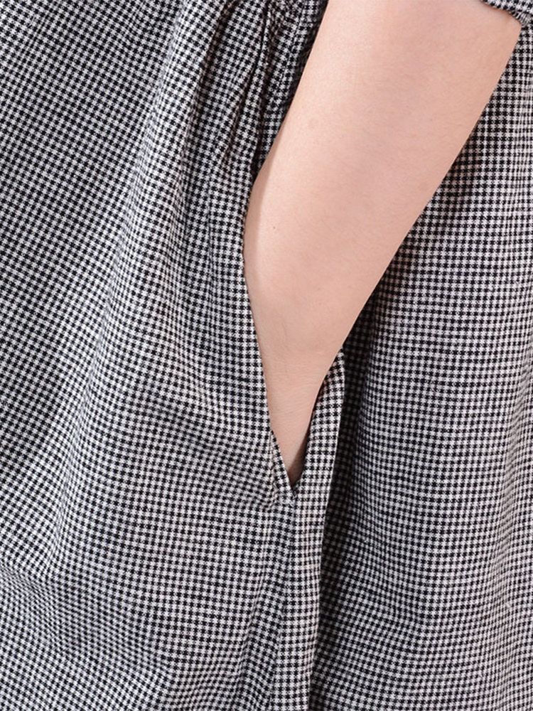 여성용 긴팔 코튼 린넨 체크 셔츠 드레스 비대칭 루즈핏 - Korean Style A Line Shirt Dress 리뷰 및 가격