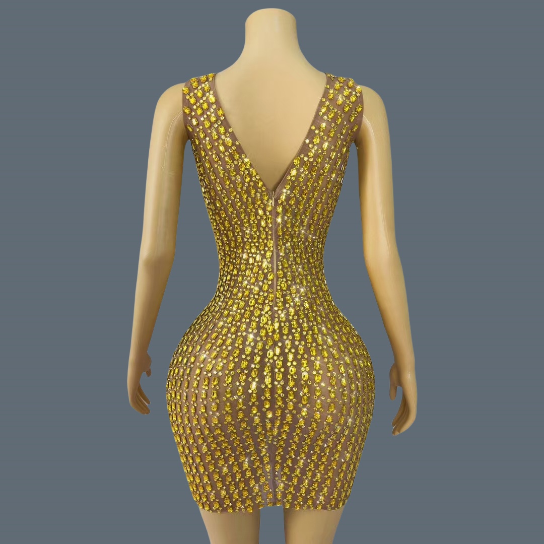 새로운 스타일의 섹시한 홀아웃 미니 드레스, 여성용 바 - Sparkly Rhinestone Club Party Dress 리뷰 및 가격