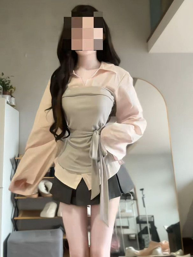 여성 플러스 사이즈 한국 스타일 패치워크 컬러 블록 셔 - Korean Style A Line Shirt Dress 리뷰 및 가격