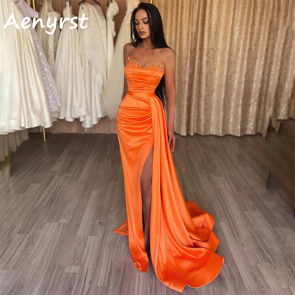 아에니르스트 우아한 스트랩리스 머메이드 이브닝 드레스  - Elegant Satin Evening Gown Split 리뷰 및 가격