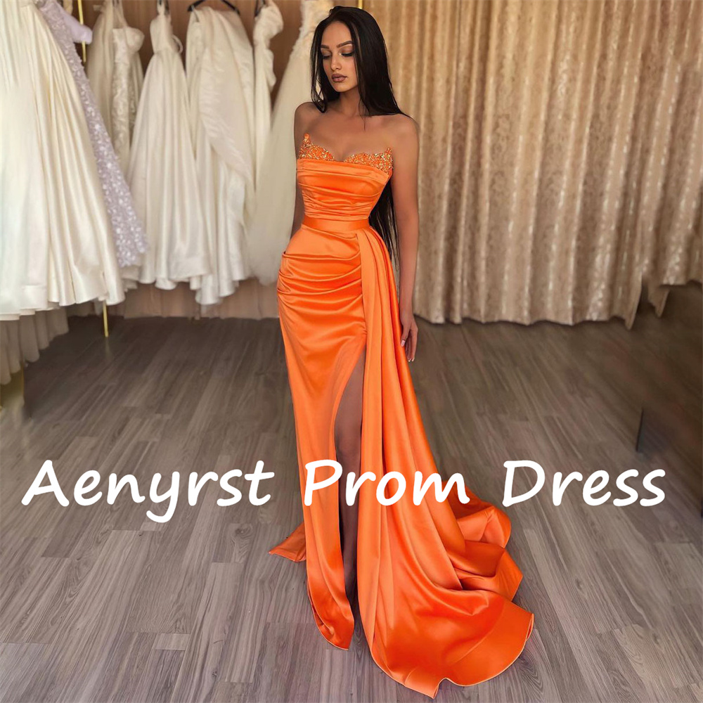 아에니르스트 우아한 스트랩리스 머메이드 이브닝 드레스  - Elegant Satin Evening Gown Split 리뷰 및 가격
