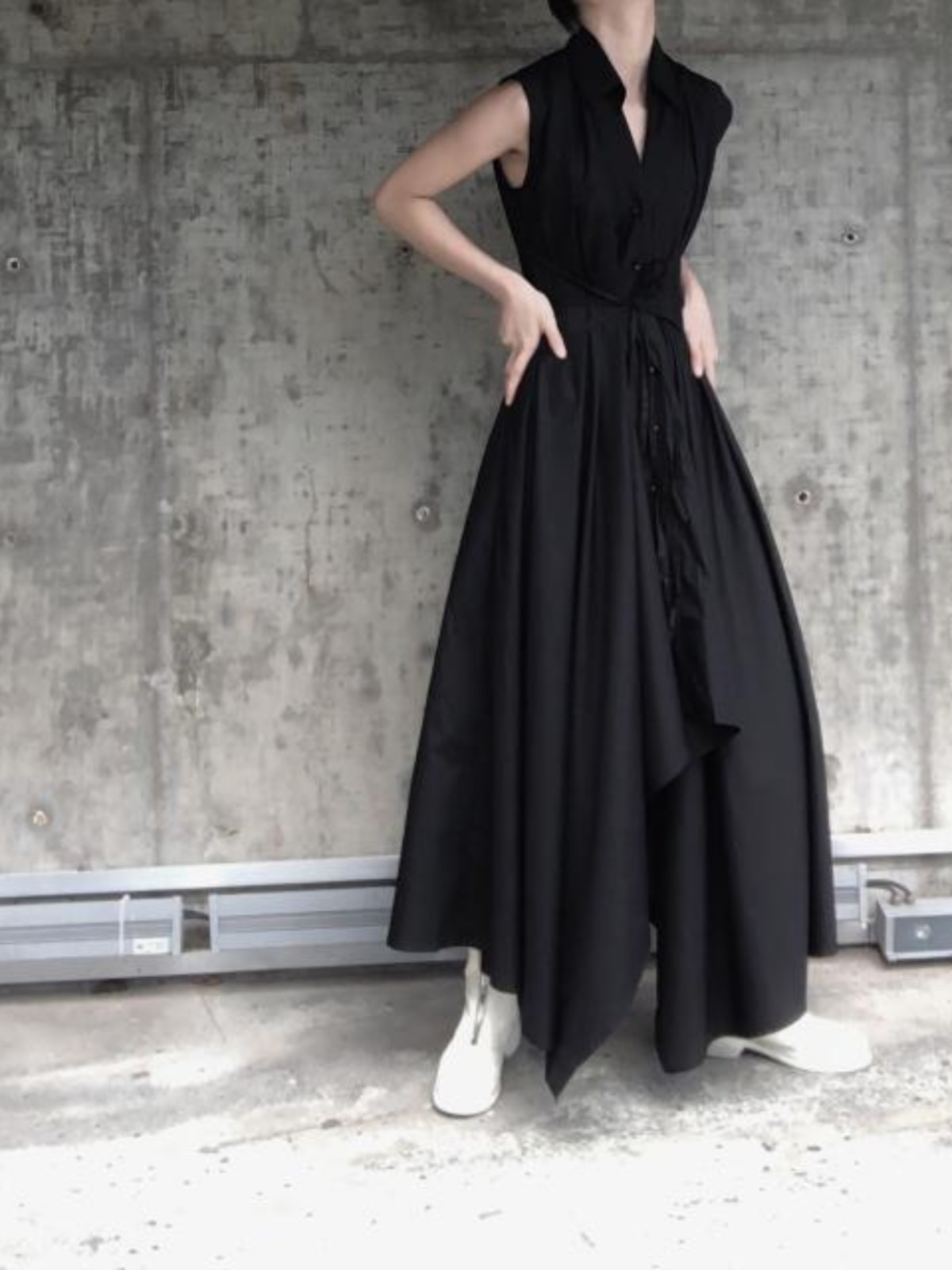 다크 스타일 언밸런스 울트라 롱 셔츠 드레스 우아한 분 - Korean Style A Line Shirt Dress 리뷰 및 가격
