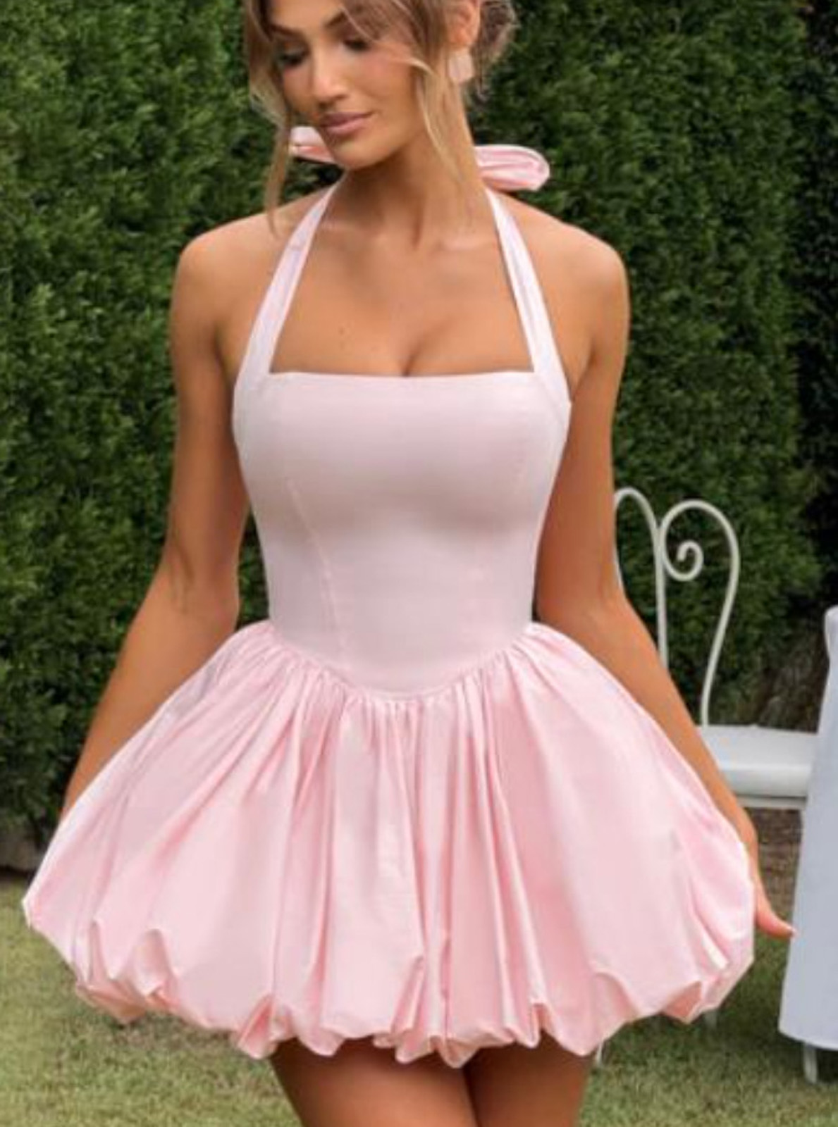 도트 프린트 홀터 스파게티 스트랩 숏 블로섬 드레스 여 - Y2K Backless Halter Mini Dress 리뷰 및 가격